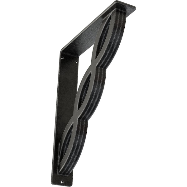 Ekena Millwork Loera Wrought Iron Bracket, (Triple center brace), Antiqued Pewter 2"W x 10"D x 12"H BKTM02X10X12TLOAPW - main